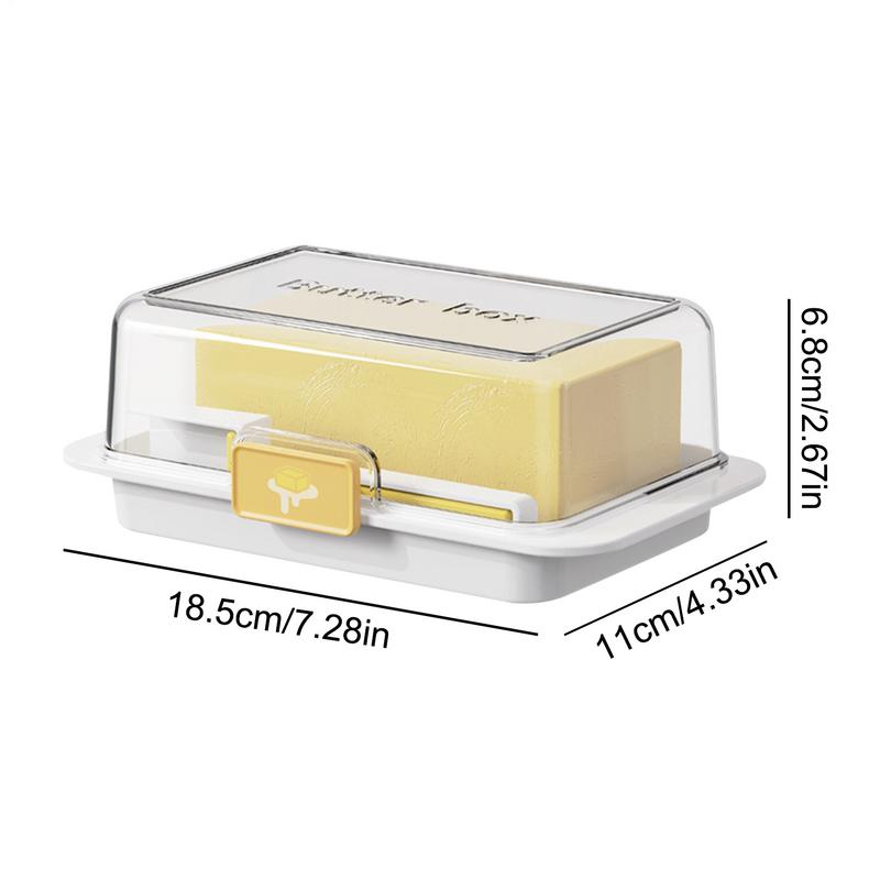 1pc Novelty Plastic Butter Dish with Cutter and Spoon - Food-Grade Freezer-Safe Unbreakable Cheese Keeper Multifunctional Butter