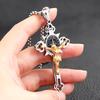 Vintage Christian Jesus Cross Pendant Necklace Men's Religious Jesus Necklaces Prayer Baptism Jewelry