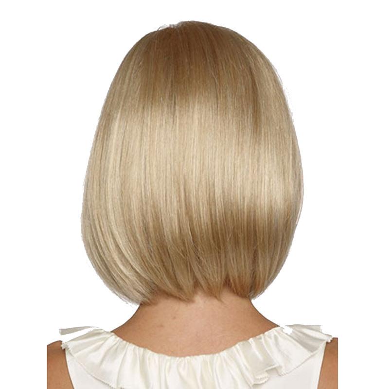 Parrucchino corto liscio alla moda color oro chiaro da donna