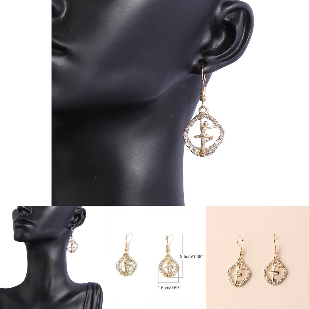 Fashion Trend Alloy Rhinestone Angel Dangle Earrings For Trendy Girls