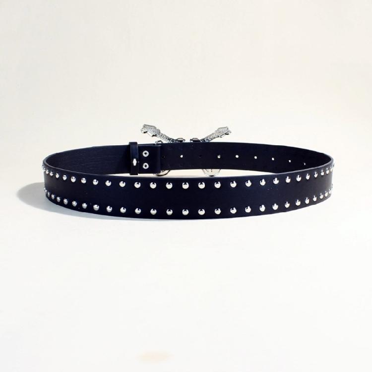Unisex Gothicism Leather Belt Comfortable Elastic Waist Belt Stretchable Belt for Music Festivals