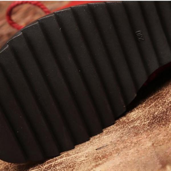 Dámské krátké kozačky z pravé kůže Plyš Retro Ležérní Podzim Zima Dámské Kozačky Voděodolné kožené teplé Sněhule