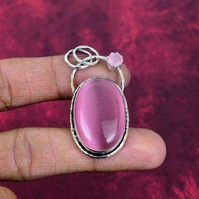 Pink Monalisa Pendant, 925 Sterling Silver Pendant Jewelry. Gift For Women Handmade Pendant Gemstone Jewelry