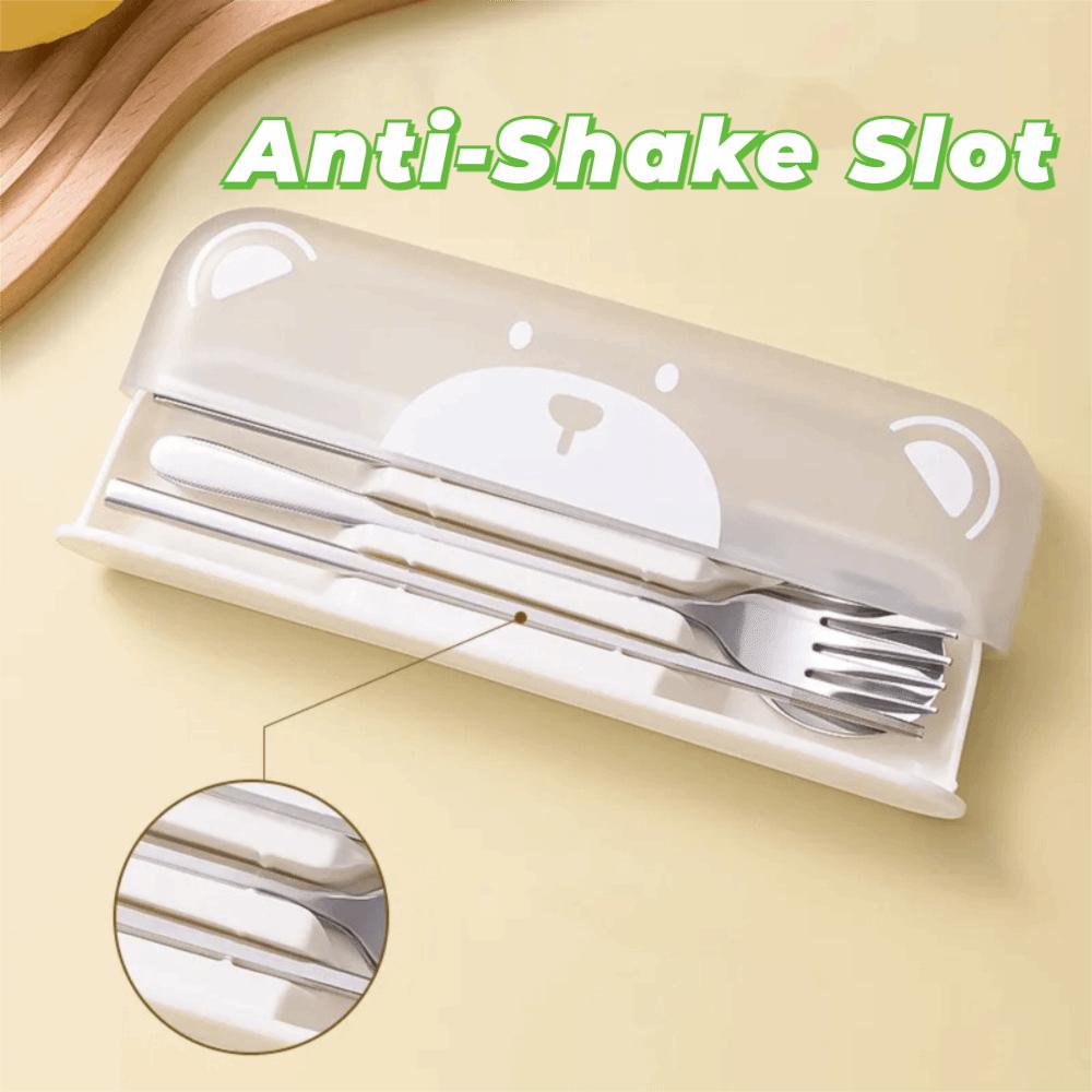 3 Pcs/Set with Storage Box Travel Cutlery Set 304 Stainless Steel Flateware Set  Camping