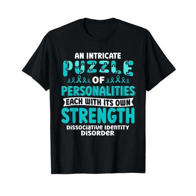 Dissociative Identity Disorder T Shirt Vintage Comfortable Breathable Versatile Stretched Graphic Casual Unisex Homme