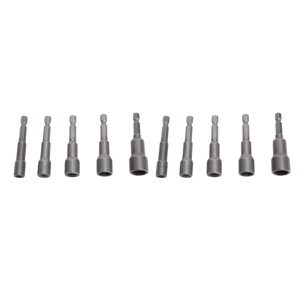 2 Set Magnetic Hex Socket Set 1/4in Shank 65mm Screw Nut Driver Setter Drill Bit 1/4in 5/16in 3/8in