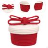 Cotton Rope Basket with Lid Desktop Sundries Storage Home Decor Shelf for Baby Dog