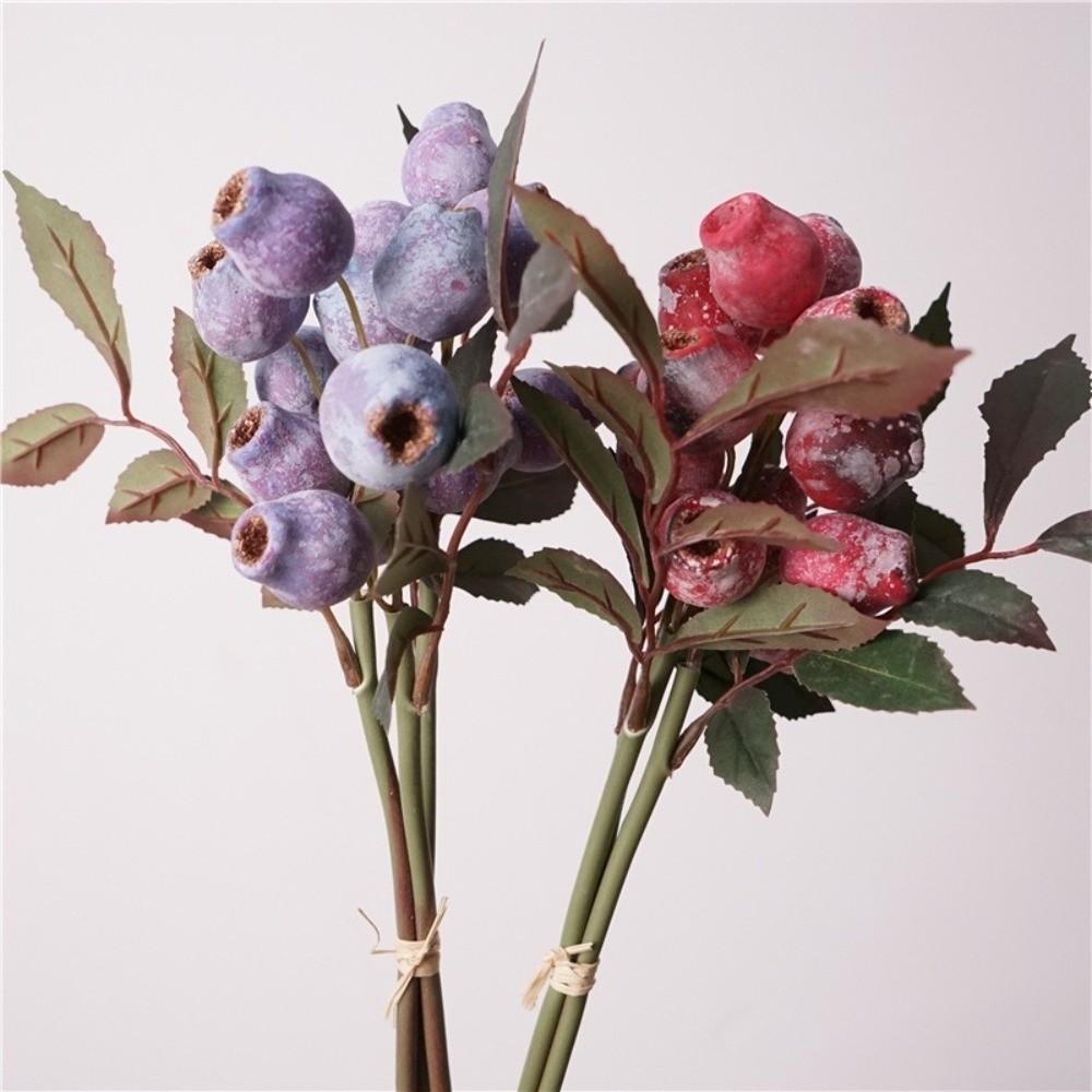 Handmade Artificial Eucalyptus Berries Plastic Foliage Green Plants Realistic Fake Fruit Real Touch Simulation Gum-nut