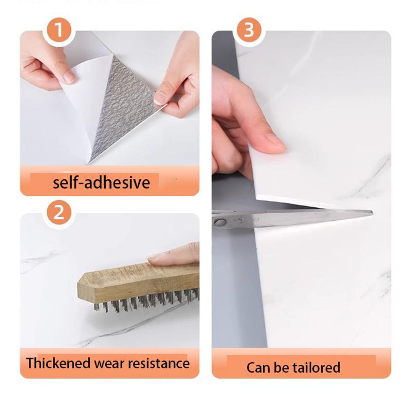 Imitation Marble Tile Wall Paste Bathroom Living Room Background Wallpaper Self-adhesive Waterproof Kitchen Wall Sticker Home Renovation