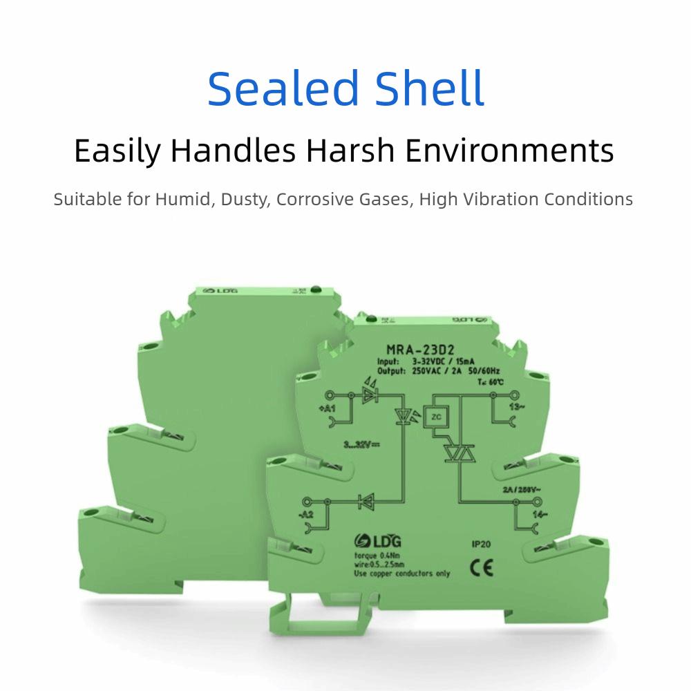 MRA-23D2 Relay 3-32VDC Input 6.2mm Ultra Thin DIN Rail Relay 250VAC 2A Output Solid State Relay Module DIN Rail Mount