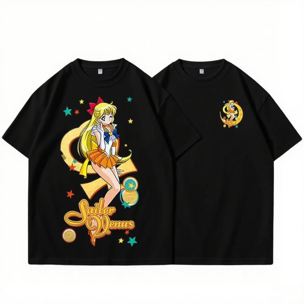 Sailor Moon Tshirts for Unisex and Women Summer Fashion Anime Print Shortsleeved Tshirts Womens Street Clothing Cotton