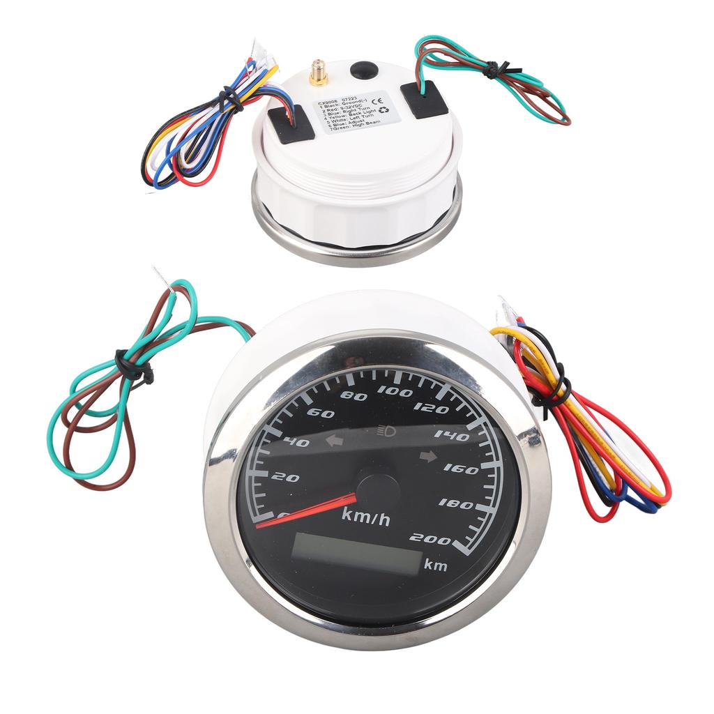 9‑32V IP67 GPS Speedometer 200KM H 0‑999999KM LCD Odometer Anti‑Fog Multi‑Function Meter for Car Motorcycles Ships