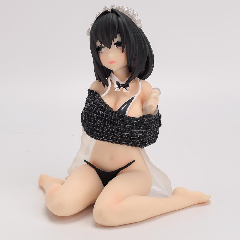 10cm Costume da Bagno Nero Maid-chan Modello Azione in PVC Anime Sexy +18 Non Censurato per Adulti Set Modello Regalo Giocattoli Durevole Qualità Premium