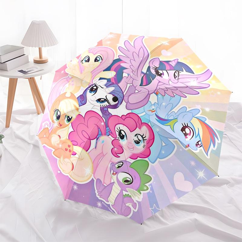 

1pc My Little Pony Automatic Folding Umbrella Portable 3-Fold Design with 8-Bone Iron Frame, Outdoor for Fans, Travelers, Daily Use, Gift for Enthusia