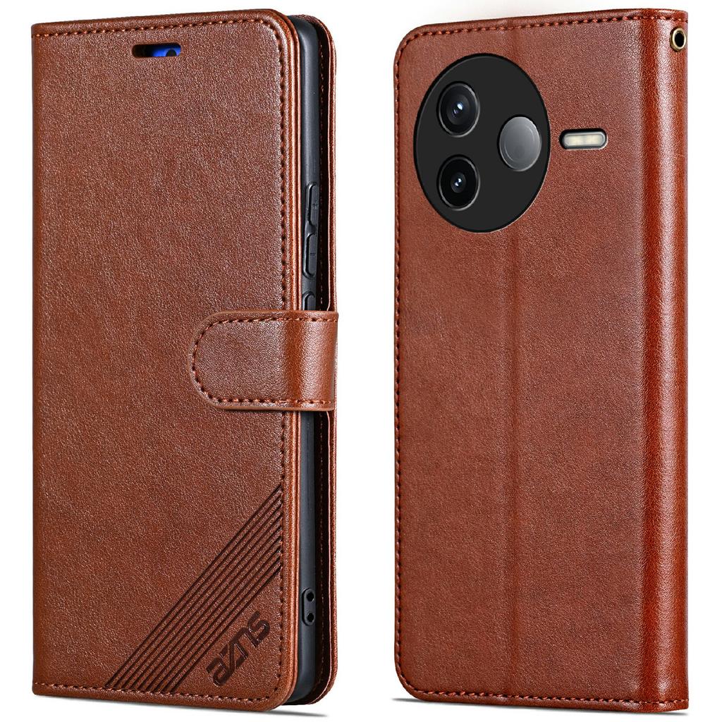 AZNS Etui na Xiaomi Poco F7 Pro 5G/Redmi K80 5G Odporne na zarysowania Skórzane PU Podstawka Portfel Pokrowiec na telefon