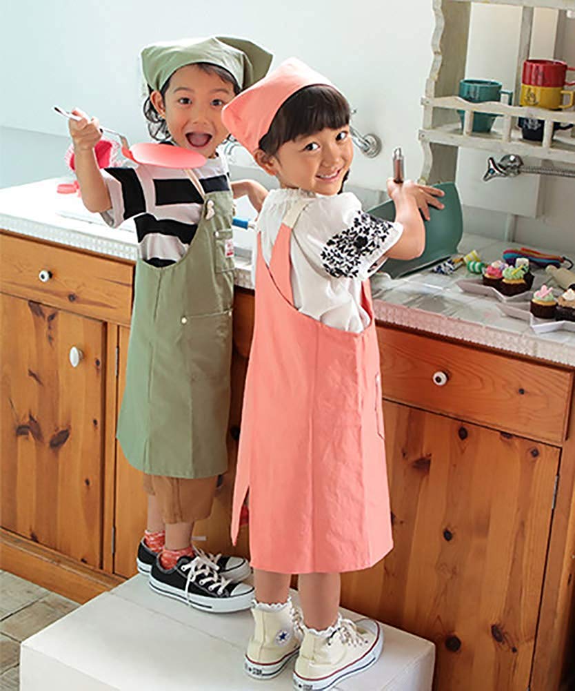 Ocean Ground Apron COOKDAY 1918003 & Set, Kids/Junior, Orange, Large,