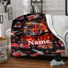 Fire Truck Customize Your Name Home Blanket S Comfortable Soft Lightweight Allseason Multipurpose Blanket For Picnics Sofas Offices Beds Living Rooms