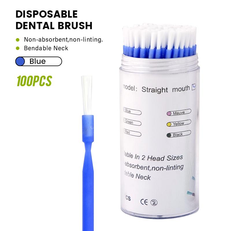 100Pcs Disposable Dentistry Long Micro Brush Bendable Teeth Whitening Dental Micro Applicator Brushes Extension Tools Materials