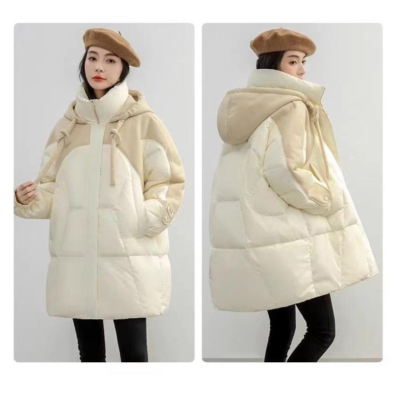 Fashion Winter Hooded Cotton Coat Women Korean Style Loose Thick Warm Long Jacket
