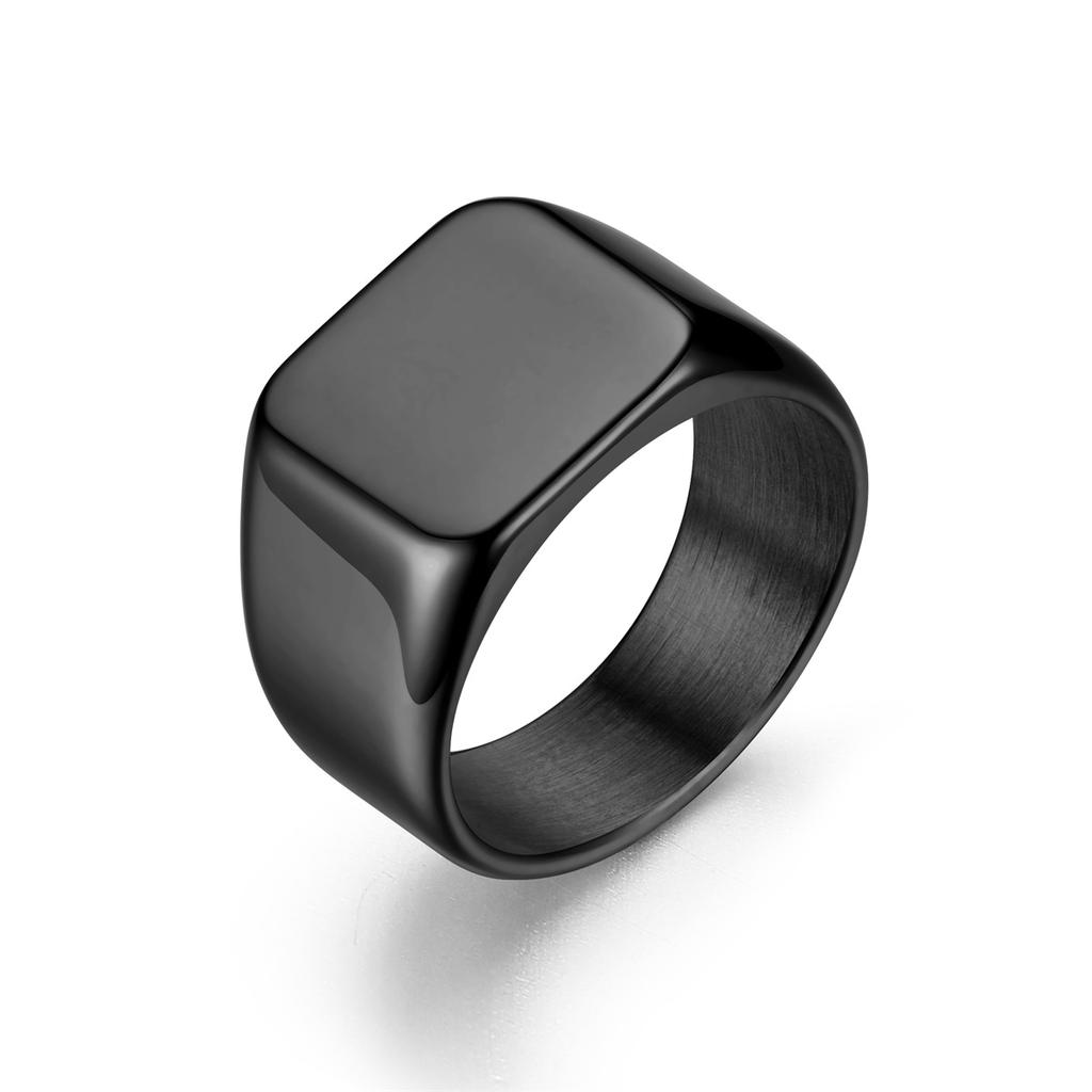 SC Hot Sale Simple Stainless Steel Rings Trendy Gold Silver Plated Rings Fashion Finger Geometric Square Rings for Men Women