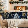 Gold Christmas Theme Pillowcase Printed Polyester 40/45/50cm Throw Pillowcover Decorative Sofa Cushion Pillowslip Home Decor