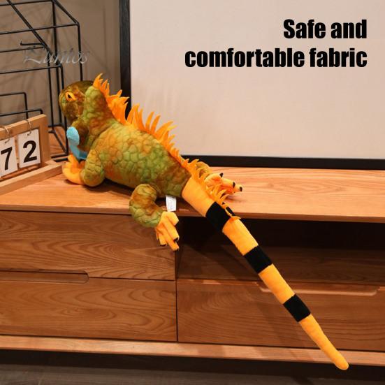 Realistic Back Spines Plush Toy Iguana Toy, 80cm Lifelike Lizard Stuffed Animal with Soft Durable Polyester Fur, Long Tail Decor, Novelty Desk