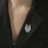 Stainless Steel Spiral Swirl Maze Wolf Head Pins Brooch For Women Men Geometric Suit Collar Badges Jewelry 2026 Trendy Gift