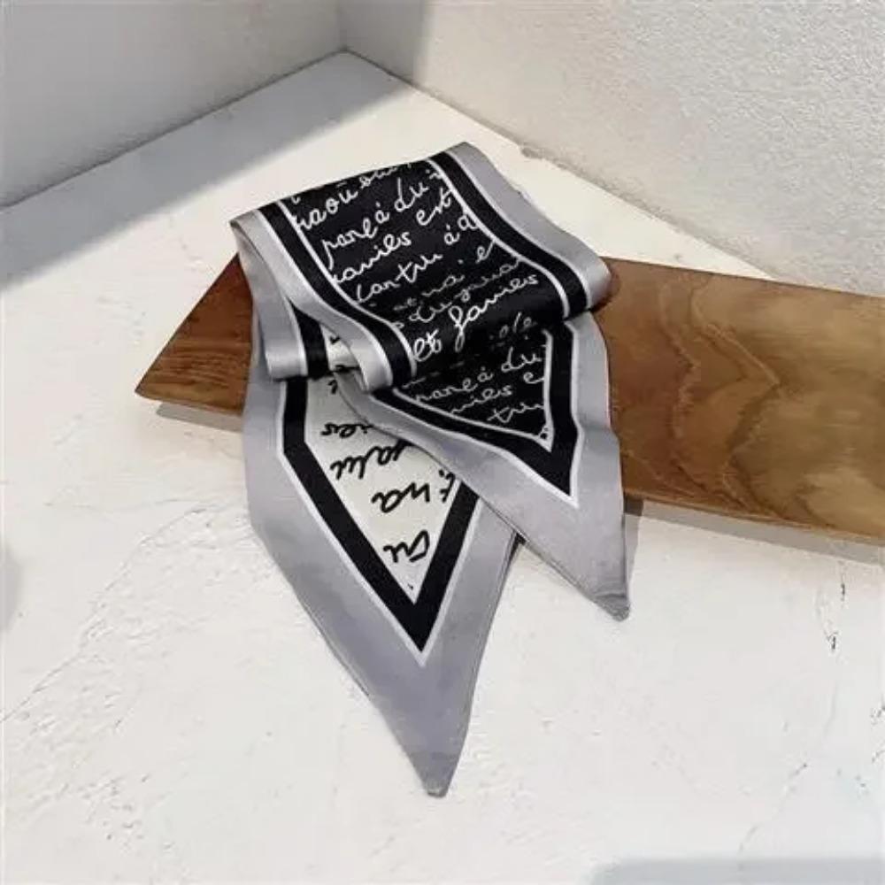 Fashion Printing Letter Hair Ribbons French Elegant Long Headband Bag Strap Accessories Girls Bow Knot Long Hair Scarf HairBand