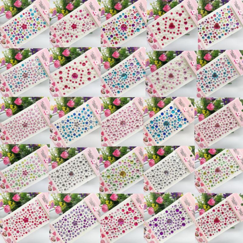 New Stickers On The Face Rhinestone Makeup Bright Face Art Sticker Children's Temporary Tattoo Rhinestone For Strasse Makeup