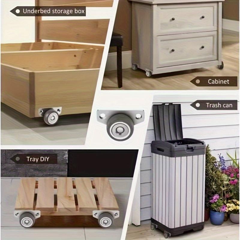 12Pcs (Includes 4 Silent Wheels + 8 Screws) Furniture Drawer Casters, Durable, Silent, And Smooth 1.25inch Side-Mounted Silent Wheels, Metal Surface