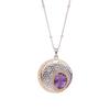 Collana Ciondolo Tesoro di Colore Argento S925 Incastonata con Pietra Preziosa Naturale di Ametista per Donna Moda Semplice e di Alto Senso