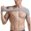 Adjustable Shoulder Brace, Neoprene Single Shoulder Back Support, Bamboo Charcoal Fiber Elastic Compression Wrap for Men and Wom