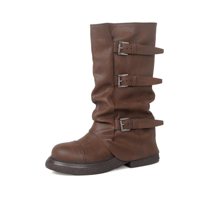 Spice Girls Boots Spring and Autumn New Folded Pile Boots Boots Boots Pants Boots Women's Maillard Boots