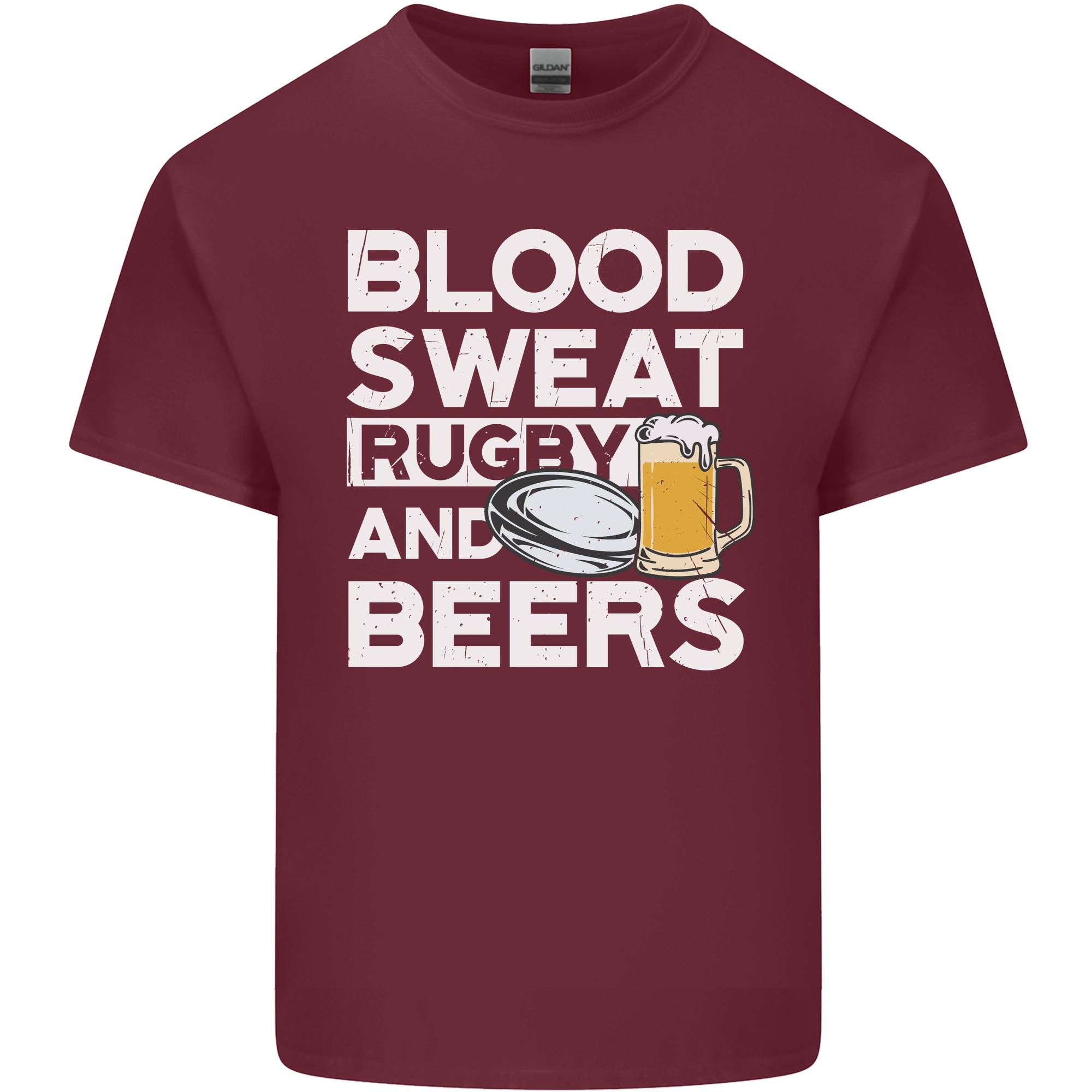 Blood Sweat Rugby and Beers Funny Unisexs Light Cotton TShirt S