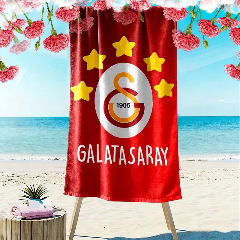 Galatasaray Flame Print Beach Towel, Large Soft Quick Dry Towel for Beach Camping Swimming