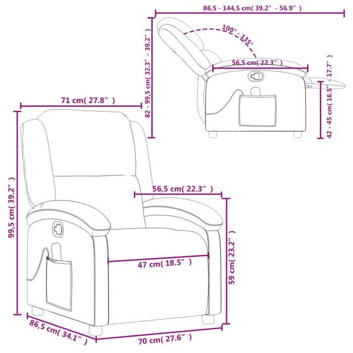 VidaXL Reclining Massage Armchair, Relaxation Chair with Backrest and Footrest, Reclining Seat, TV Armchair, 371788