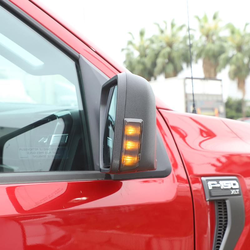 Car Reverse Mirror Turn Signal Light Lamp Decoration Guard For Ford F150 2021 Up Accessories Smocked Black
