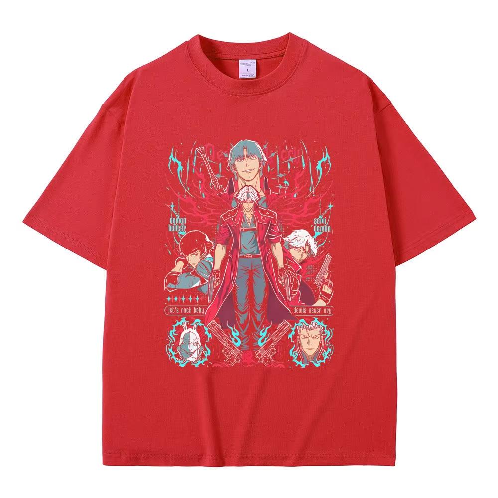 Hip Hop Cotton Game Vergil Dmc Oversize TShirt Devil May Cry for Men Women Tops Streetwear Summer Tee Game Enthusiast Fan Shirt