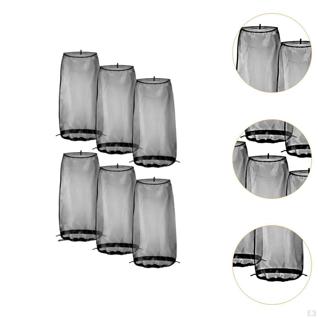 6 Pack Wig Cover Bags for Hair Extensions, Travel And Home Storage