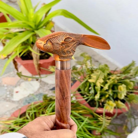 91.44 Cm Walking Stick with Rabbit Head Handle, Luxury Wooden Brass Stick Best Giftsfor Men, Women