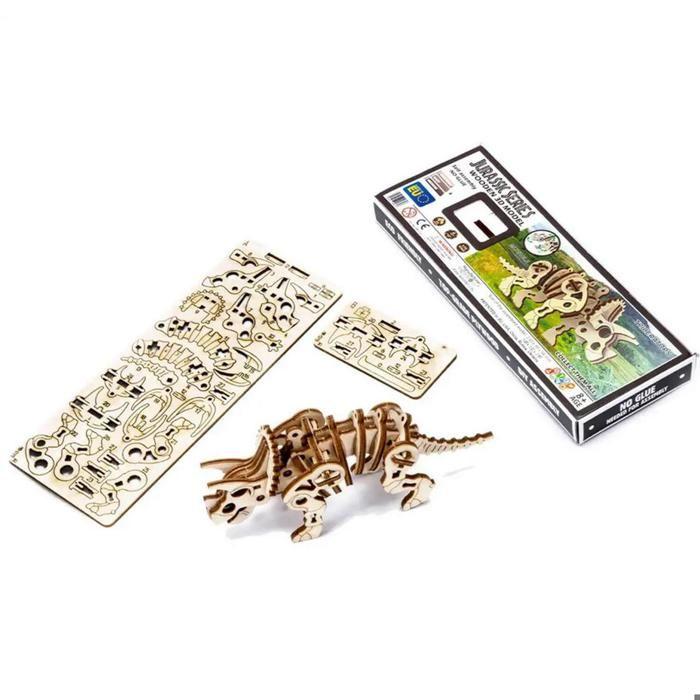 Maquette en bois : Dinosaure Triceratops