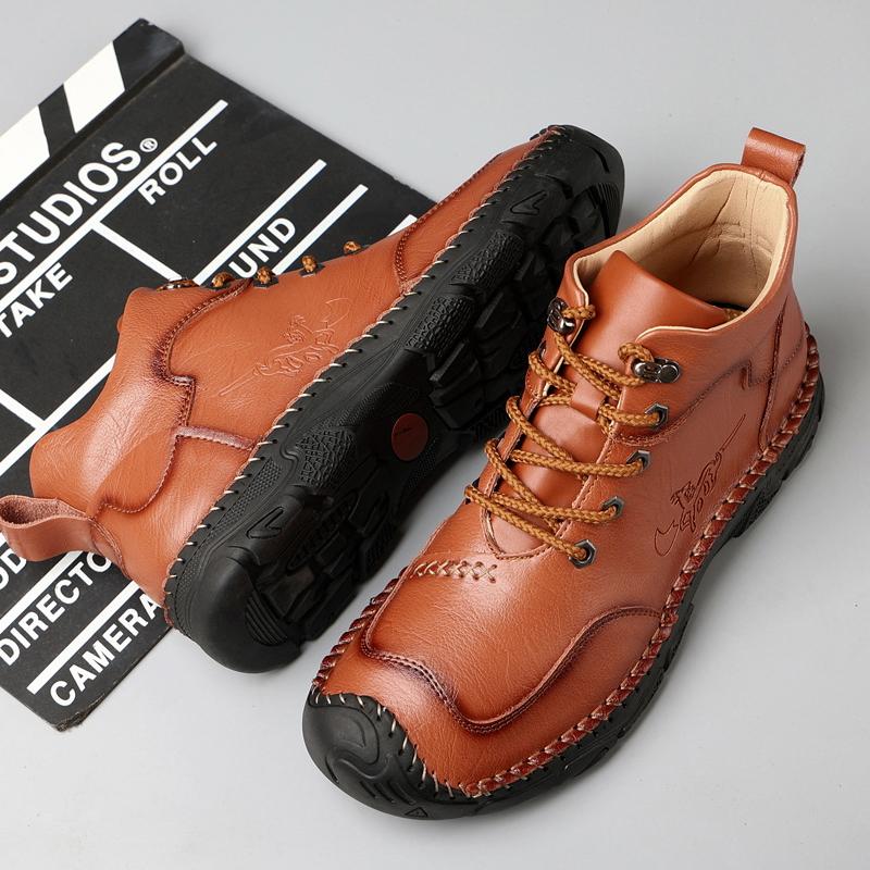 38-48 Herren Handgefertigte Echtleder Stiefel Bequeme Stiefeletten für Herren Freizeitschuhe Outdoor Workwear Schuhe