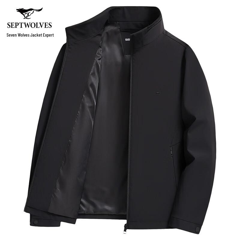 Septwolves Men's Casual Stand Collar Jacket
