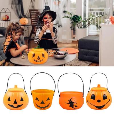 Seasonal Triangle Eye Halloween Pumpkin Jar Portable Holiday Toy Jack-O-Lantern Halloween Decoration Home Decor
