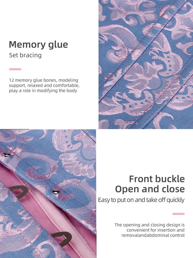 Lace Satin Waist Cincher Corset with Boning