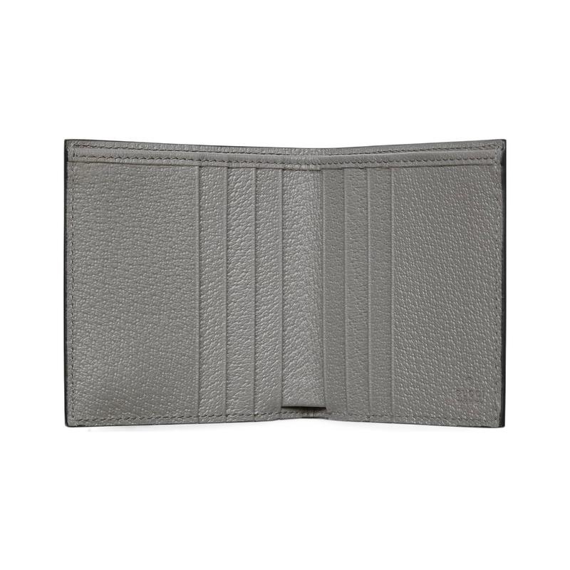 Gucci Letter Logo Flap Closure Leather Wallet Men's Black