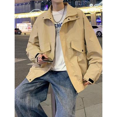 Man Fashion AutumnJacket Men Fashion Casual Windbreaker Jacket Coat Men Spring and Autumn Outwear Stand Slim Ery