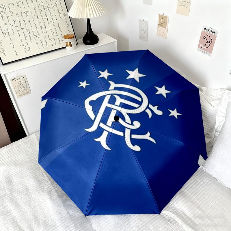 1PC Rangers Fc Crest Automatic Umbrella - Suitable Travel Outdoor Portable Umbrella Birthday Gift Daily Essentials