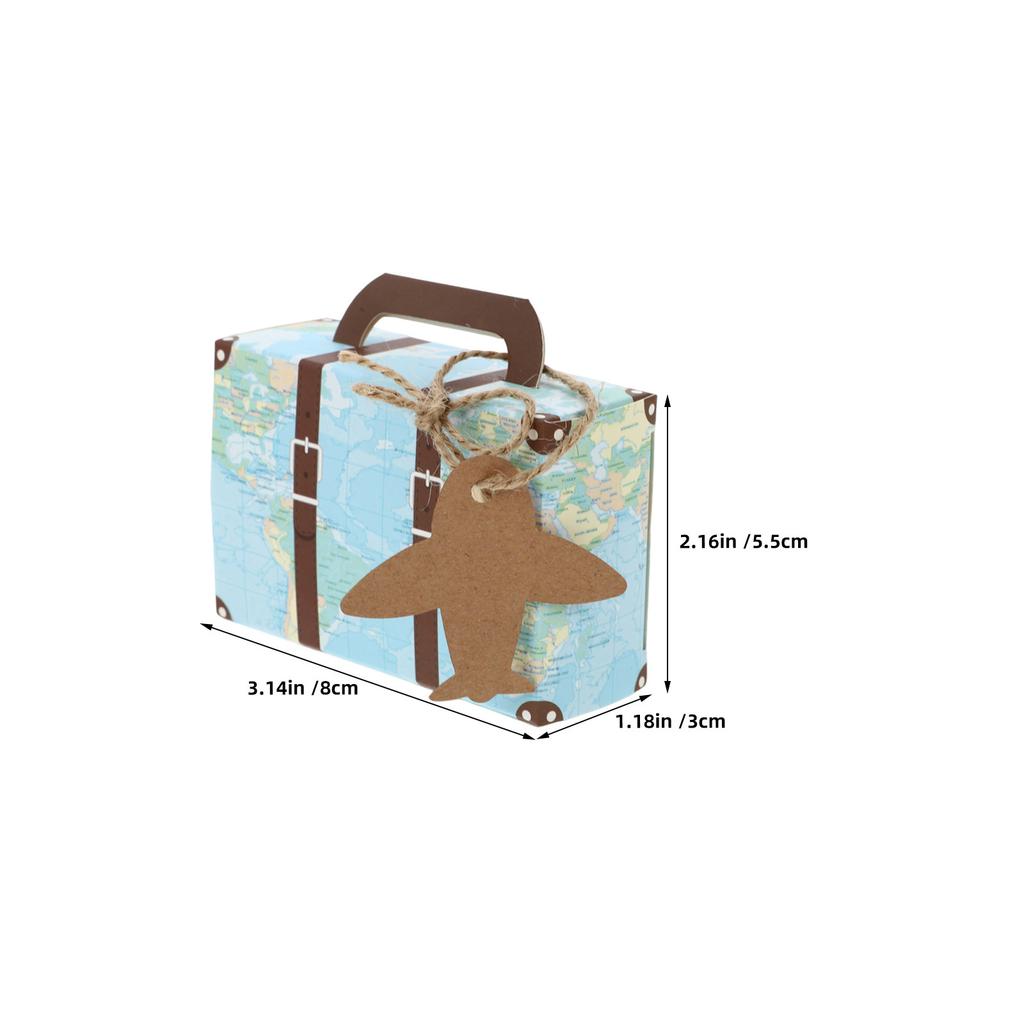 60 Pcs Travel Gift Box Mini Package Boxes Sweets Storage Holder Themed Party Favor Suitcase Paper Kraft Treat