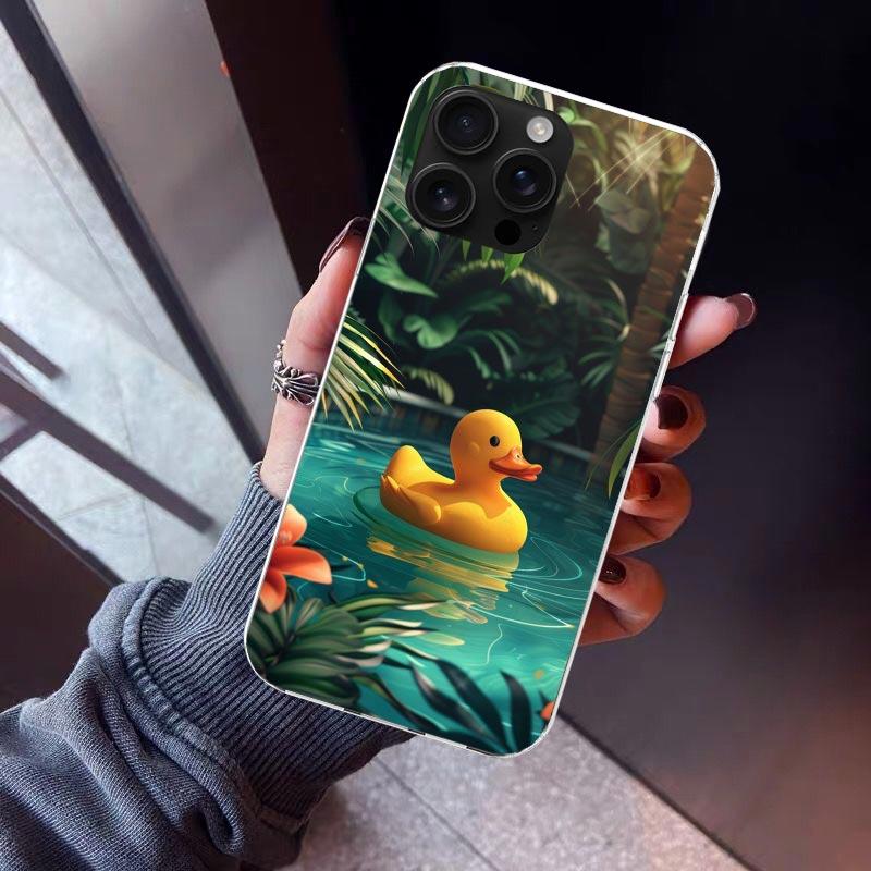 Rubber Ducks Swimming Pool Phone Case For iPhone 17 Air 16 15 Pro Max 14 Plus 13 Mini 12 11 Cover 7 8 SE Silicone Shell Print Fu